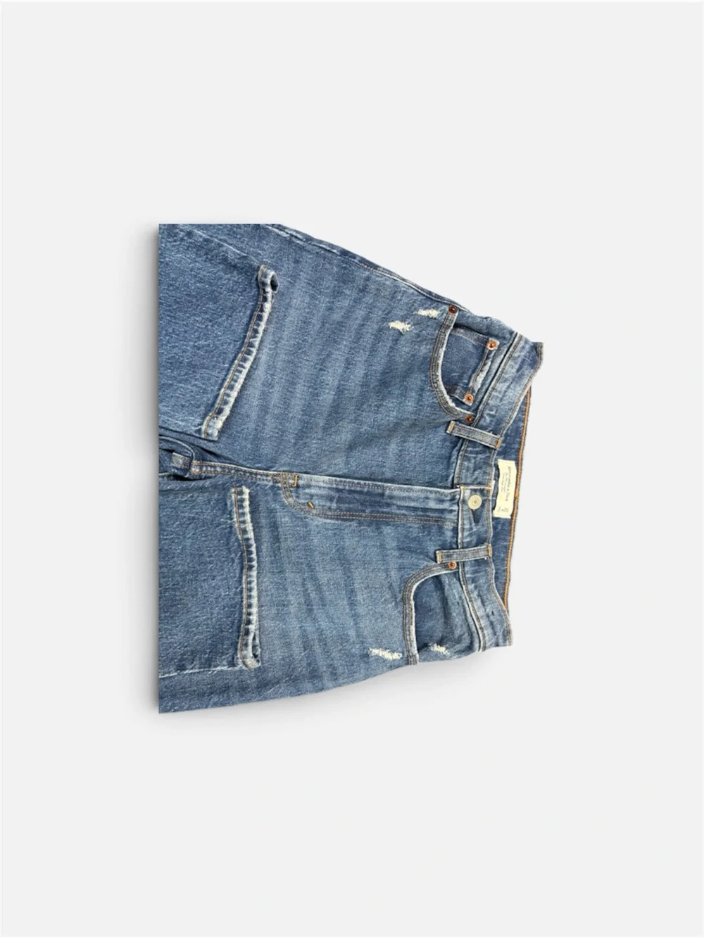 Abercrombie & Fitch Light Blue High-Rise Distressed Jeans